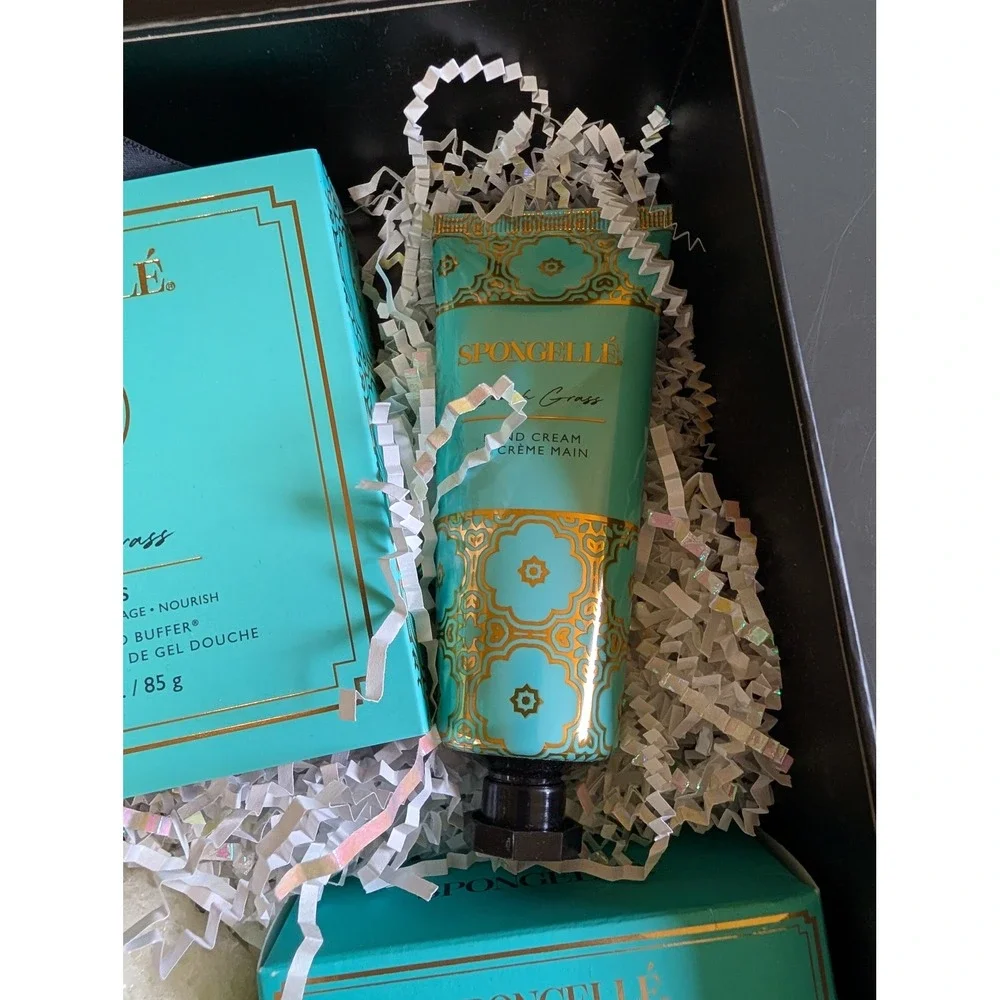 Spongelle Beach Grass Gift Set Body Buffer Spongette Pedi Buffer Hand Cream